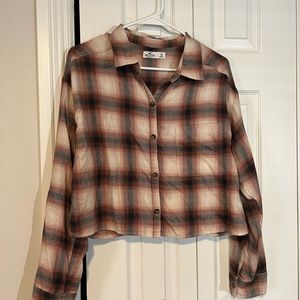 Hollister cropped flannel